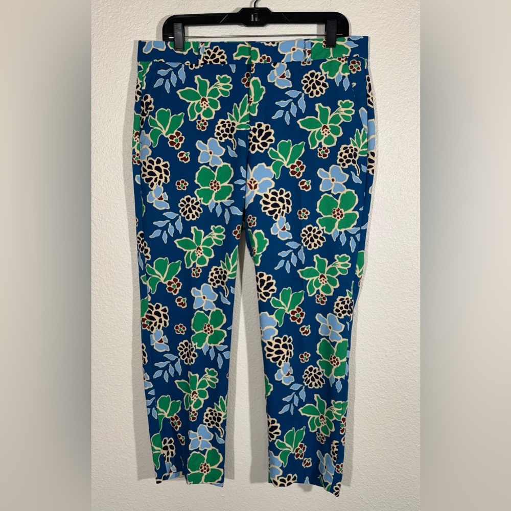 Banana Republic Avery Cropped Pants Mud Rise Straight Fit Floral Print